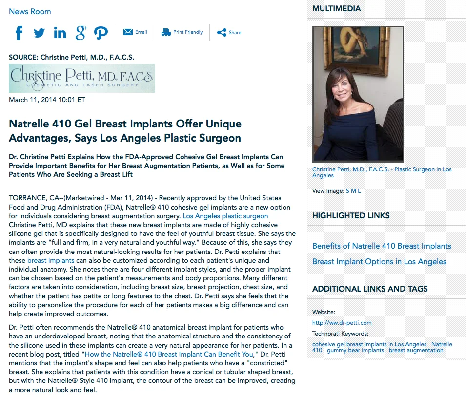 Gummy Bear Breast Implants - Plastic Surgery Los Angeles